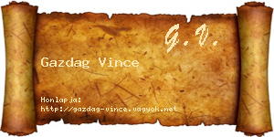 Gazdag Vince névjegykártya